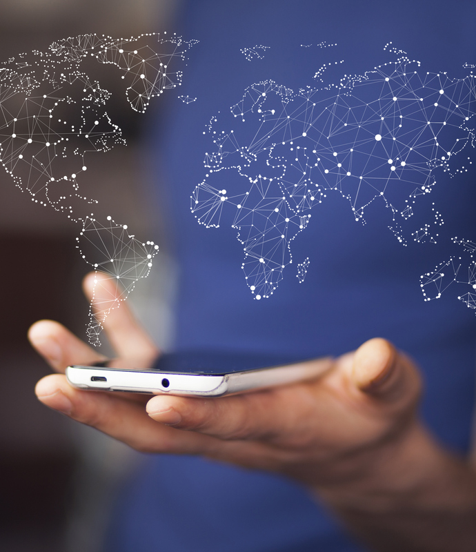 Software innovation 4 Man,Hand,Phone,On,World,Map